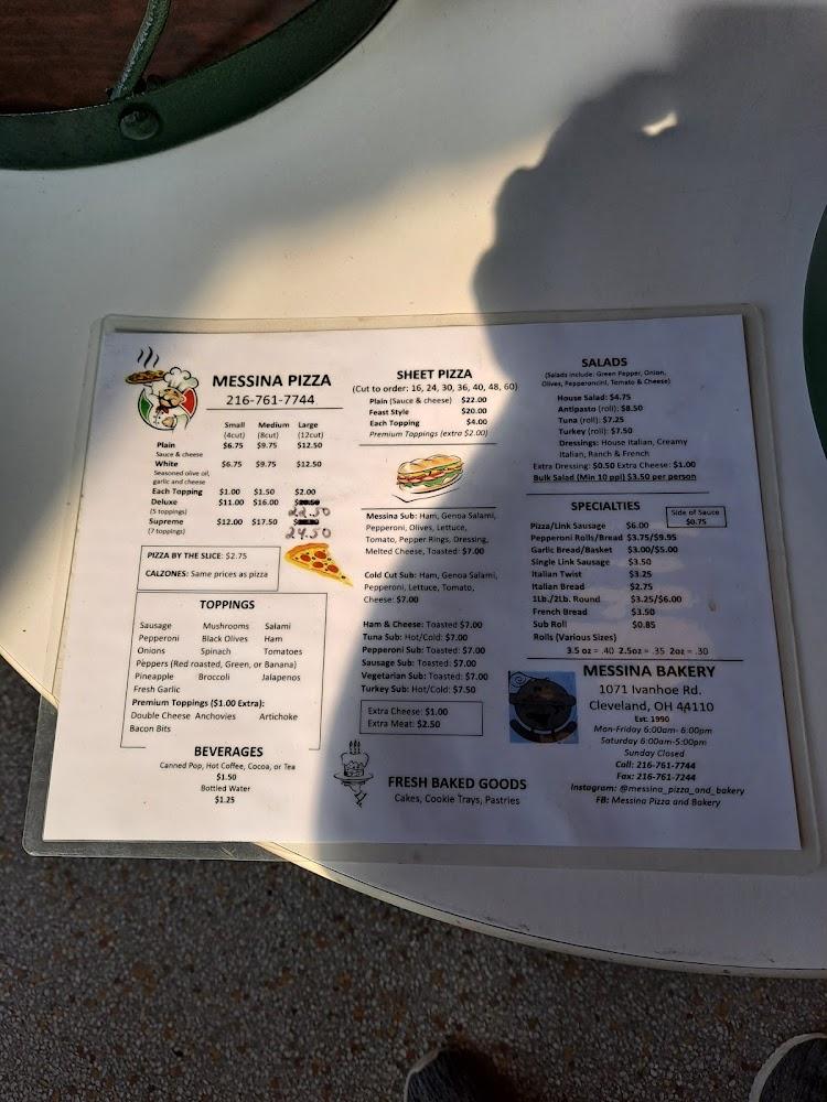 All Messina Pizza & Bakery Menu image 1